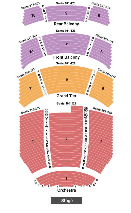 Durham Performing Arts Center Water for Elephants Seating Chart